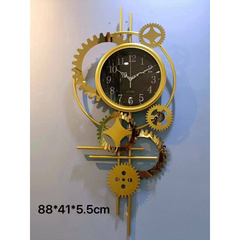 不锈钢片风轻奢铁艺创意挂钟客厅墙面静音钟表挂墙艺术时钟表装饰