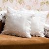 z.白色玫瑰蕾丝花边提花贡缎布方形欧式现代沙发抱枕靠垫靠枕可拆