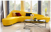 时尚个性异形沙发简约创意弧形客厅组合现代办公室休闲皮艺家具
