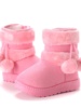 女童时尚洋气毛毛鞋粉色，公主中筒雪地，靴女冬季款加绒儿童女孩棉靴