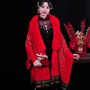 高贵刺绣红色长袖，喜婆婆婚宴装2023秋冬旗袍外搭披肩外套开衫