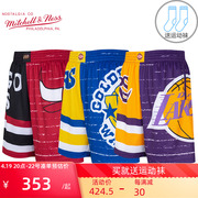 Mitchell Ness复古篮球裤NBA湖人队勇士魔术公牛队MN运动裤男短裤