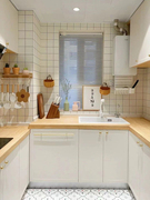 奶油色厨房橱柜门贴纸防水防潮墙纸自粘桌面，衣柜家具翻新改色贴膜