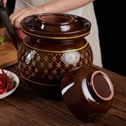 四川泡菜坛子陶瓷家用带盖土陶老式淹菜腌菜罐，咸菜酸菜容器瓦罐缸
