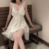 法式仙气可爱带胸垫白色睡裙，纯欲宫廷风蕾丝吊带夏季甜美网纱睡衣