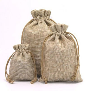 本色麻布袋复古仿麻咖啡渣药材香料包香包束口抽绳茶叶收纳包装袋