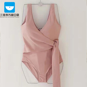 三亚-2021性感连体纯色泳衣韩国网红连体性感遮肚连体游泳衣