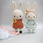 手工编织兔兔挂件毛线钩针diy材料，包自制(包自制)可爱小兔子玩偶送闺蜜礼