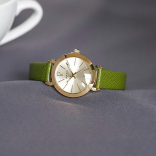 聚利时简约女表小清新绿色皮带时装表，韩版复古女士手表学生表