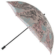 太阳伞女防晒防紫外线遮阳双层便携晴雨两用蕾丝折叠彩胶刺绣雨伞