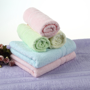 爱竹人条缎四件套竹纤维毛巾面巾，洗脸巾洗澡巾，四条装多色可选