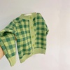 绿色格子纹毛衣，2024秋冬儿童百搭针织外套女童，保暖开衫加外套