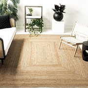 天然麻黄麻地毯客厅卧室，茶几人工编织棉麻，日式茶室沙发地垫定制