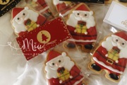 红色款圣诞节页眉卡纸包装纸板，糖霜饼干包装烘焙纸牌饼干机封袋