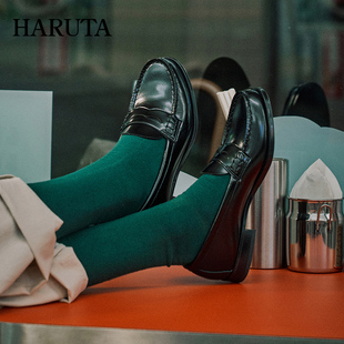 haruta4514日系学生百搭低跟英伦小皮鞋，女jk制服，鞋森系天使乐福鞋