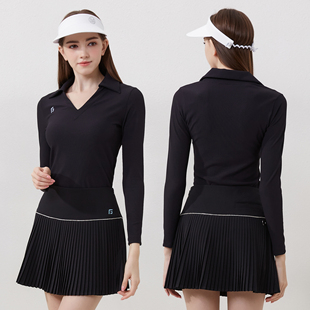 高尔夫长袖女士套装上衣裙子，春秋季网球golf运动女装服饰修身显瘦