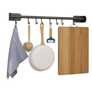 厨房挂钩挂杆置物架免打孔壁挂勺子排钩架厨具多功能挂篮收纳架
