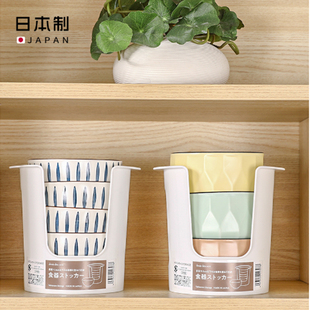 日本进口小碗收纳架厨房饭碗，立式置物架橱柜，沥水放碗架调料收纳盒