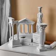 复古风罗马建筑模型艺术高级感家居客厅，小装饰品浮雕石膏雕塑摆件