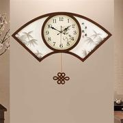新中式挂钟客厅中国风扇形装饰挂表创意大气时钟家用个性时尚钟表