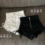 女童短裤夏款2023年弹力松紧高腰纯色显瘦抽绳短裤百搭紧身休闲裤