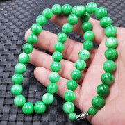 祥和珠宝翠玉干青圆珠项链10毫米玉石项链阳绿项链饰品项链锁骨链