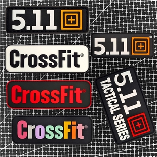 CrossFit长条魔术贴徽章 511战术马甲 PVC士气章户外背包贴章臂章