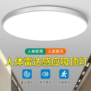 智能雷达感应吸顶灯人体led感应灯，家用走廊过道楼道灯声控灯灯泡