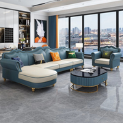 美式真皮沙发客厅家具现代轻奢大小户型转角组合北欧头层牛皮沙发