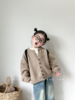 儿童上衣韩版2024春季女童纯色针织外套宝宝百搭长袖毛衣外套