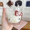 可爱猫咪双层玻璃杯hellokitty牛奶水杯家早餐高颜值ins创意个性
