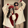 情侣装秋冬圣诞红色超火毛衣，男女韩版宽松法式针织衫，外套潮牌