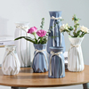 磨砂北欧玻璃插花瓶透明干花，创意客厅插花水养富贵竹百合白色摆件