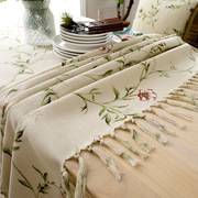 美式田园餐桌布茶几桌布布艺，棉麻小清新长方形，现代简约桌旗餐桌垫