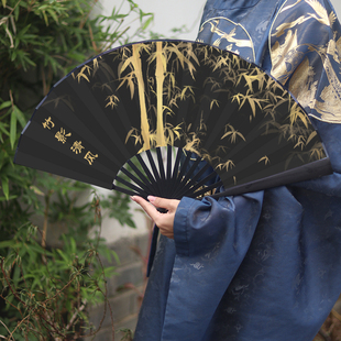 扇子古风竹折扇中国风，绢布折叠扇汉服男女学生，舞蹈马面裙道具扇