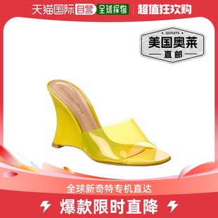 gianvitorossifutura95vinyl&patent坡跟凉鞋-黄色美