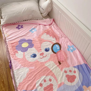 日系卡通可爱儿童豆豆绒毯子，婴儿毛毯空调毯宝宝夏季盖毯小被子