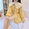 2023冬季韩版羽绒棉衣小众设计感洋气蕾丝娃娃领加厚棉服