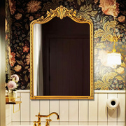 法式复古浴室镜LED智能背灯欧式挂镜卫生间镜子化妆镜美式壁炉镜