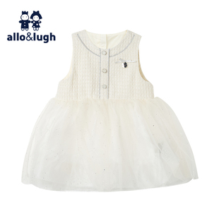 商场同款阿路和如童装2024冬季女童，连衣裙小童白色abah1op709