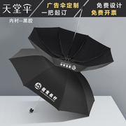 天堂伞广告伞定制logo防晒遮阳伞加大晴雨两用伞，折叠黑胶男女