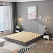 简约现代板式床双人床，1.8米榻榻米床1.2m单人床实木床落地床床架