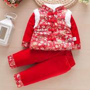 0-1岁女宝宝冬装棉服，10个月6婴儿棉衣套装，冬季加厚幼儿棉袄二件套
