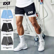 3X3美式篮球短裤男假两件健身训练三分裤夏季速干透气运动健身裤