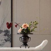 新中式铜花器花瓶，花插摆件售楼处，样板间客厅居家摆件装饰品