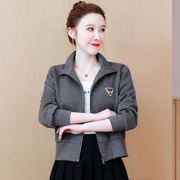 小香风短款外套女春秋新款春季百搭休闲小个洋气夹克棒球服上衣