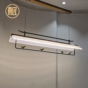 新中式全铜餐厅吊灯设计师款禅意中国风长条形创意书房茶室灯