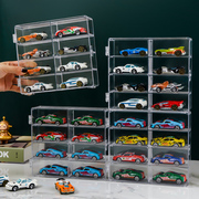 风火轮收纳盒合金小汽车模型tomica164儿童玩具，多美卡透明展示架
