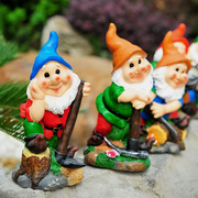 白雪公主七个小矮人摆件花园装饰用品幼儿园庭院树脂雕塑园林景观