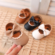 春秋女宝宝鞋0-1岁3-12个月百天婴儿公主鞋软胶，底防滑学步鞋皮鞋6